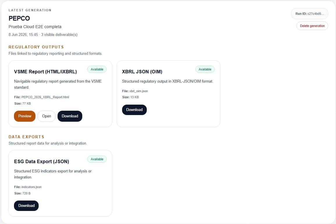 Generate and share the results